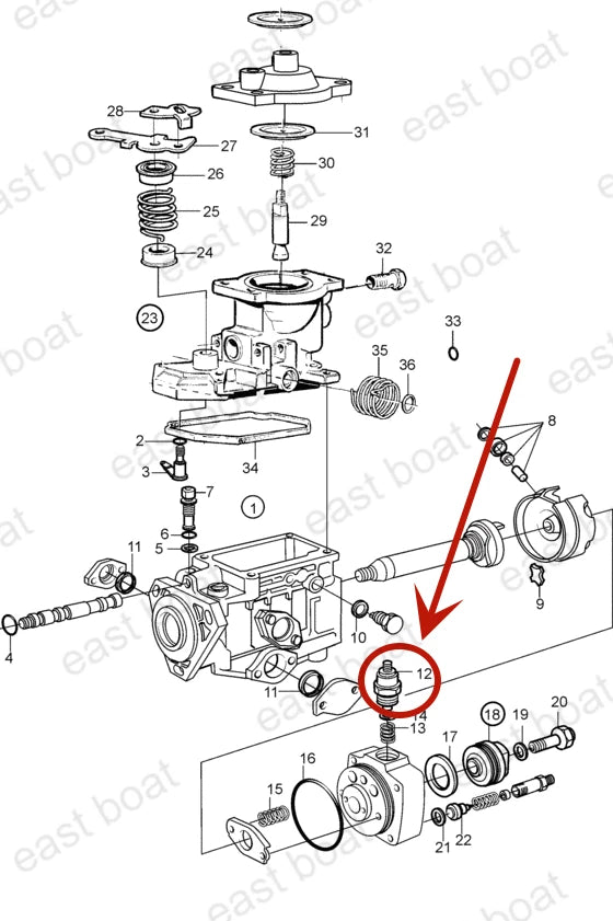 Stop Solenoid for Volvo Penta Diesel 41 Marine Engine (876614, 844187)