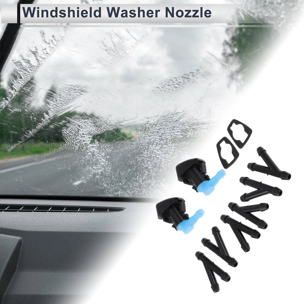 Windshield Washer Nozzle Set of 6 w/ Hose Connector for Dodge No. 68081370AB
