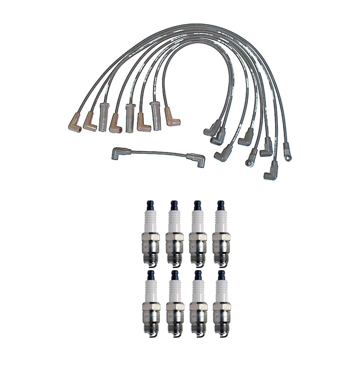 Denso 7mm Wire Set & 8 U-Groove Spark Plug Kit for Chevy Pontiac V8 (5.0, 5.7)