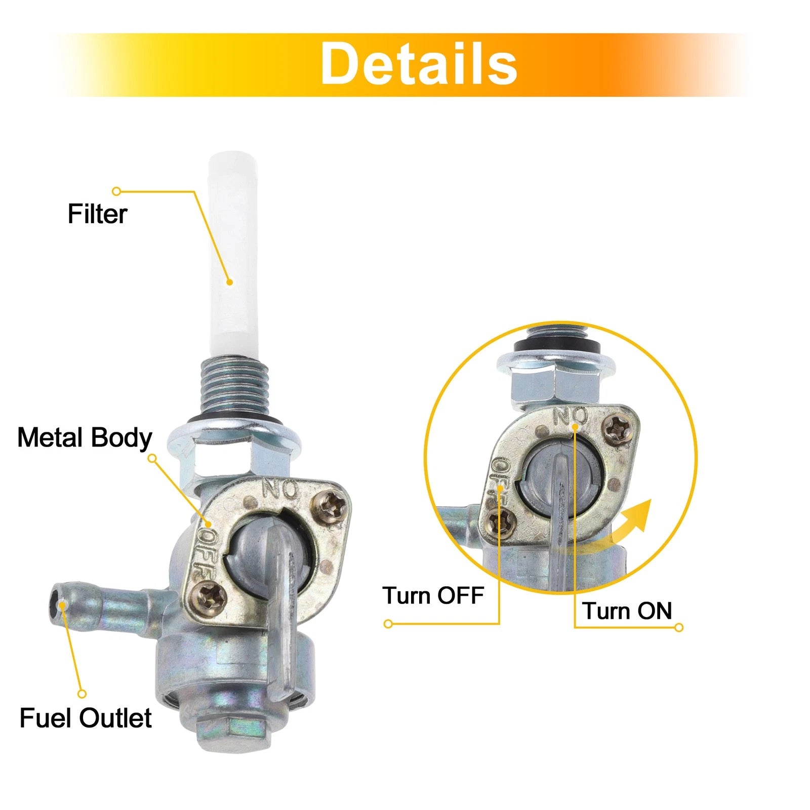 Fuel Valve Petcock Gas Tank Switch for Honda ATV (2KW–4KW) No.28-1783-V