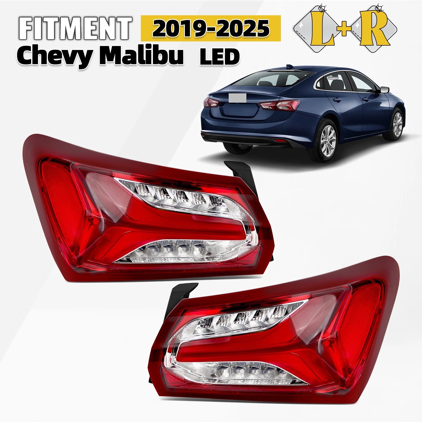 LED Outer Taillight Pair for Chevy Malibu (2019–2025)