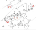 Lower Gearcase Seal Kit for Suzuki DF8 DF9.9 DF15 (09289-17006 09280-57L01)