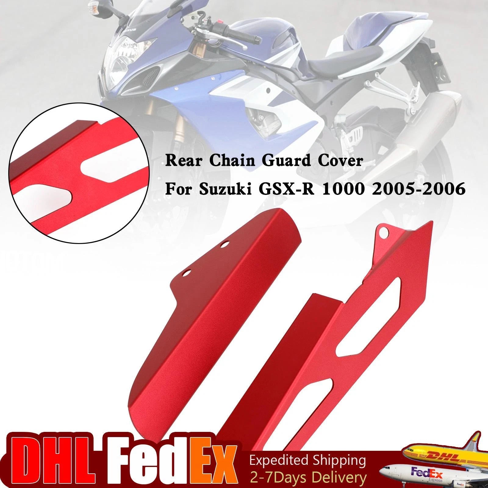 Rear Sprocket Chain Guard Cover for Suzuki GSX-R 1000 (2005–2006) Red