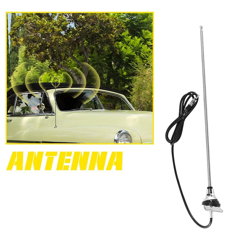 3 Section Retractable AM/FM Car Radio Antenna for Vintage Cars