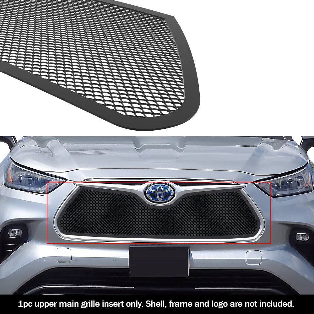 Stainless Black Mesh Grille Insert for Toyota Highlander (2020–2026)
