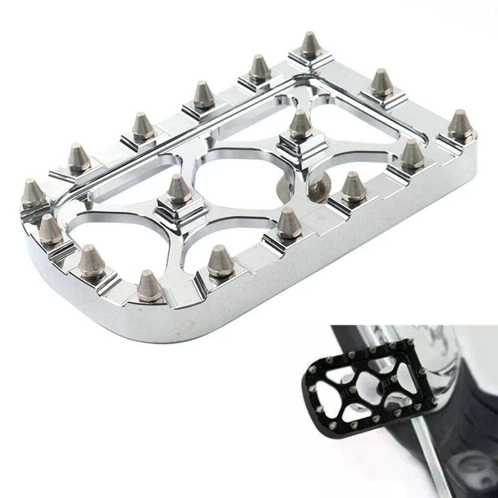 CNC Silver Brake Pedal Pad for Harley Softail Touring Electra Road Glide