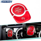 Red Aluminum Go Engine Start Push Button Trim Sticker for Mercedes (2013–2022)