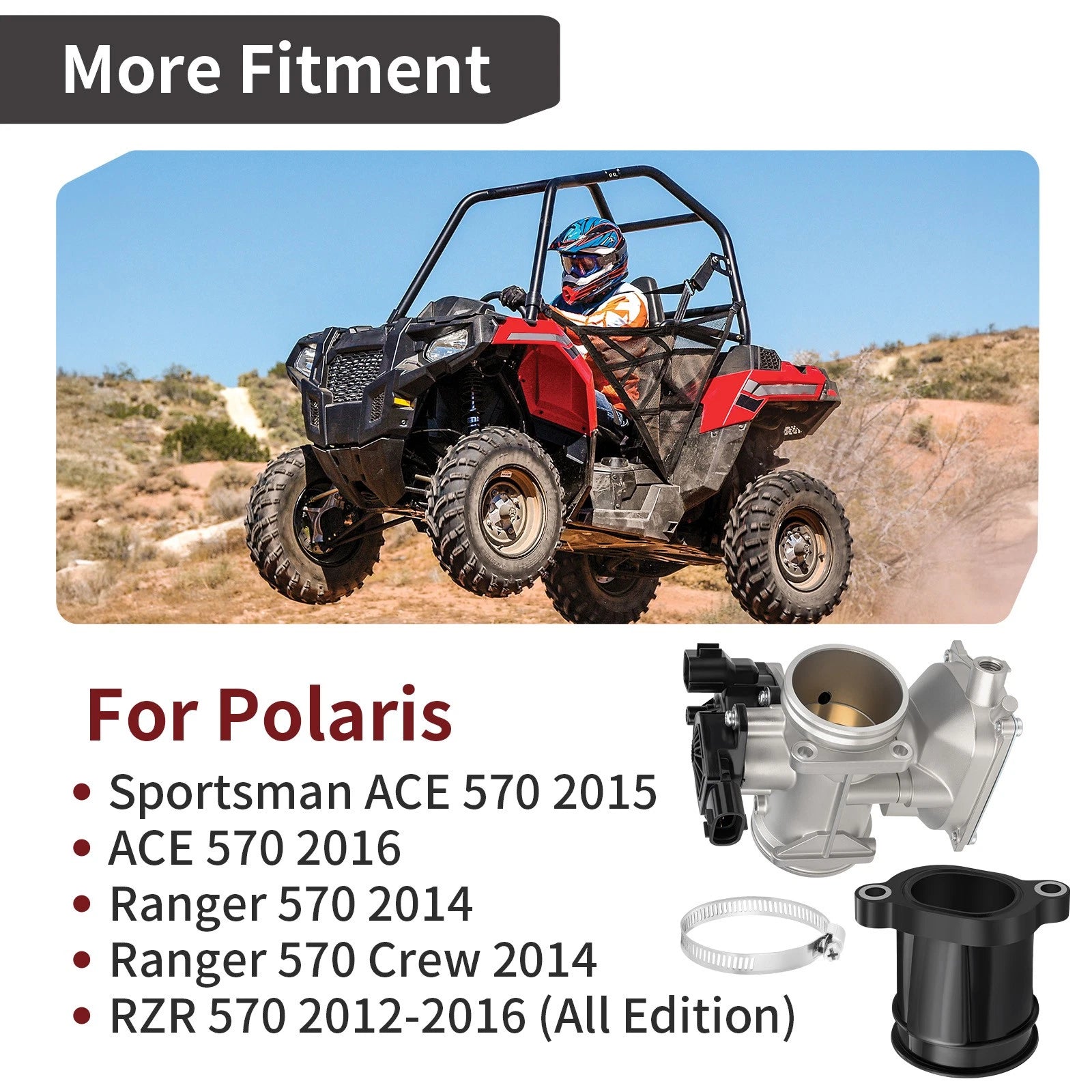 Throttle Body + Intake Manifold Boot for Polaris Ranger 570 Crew (2014)