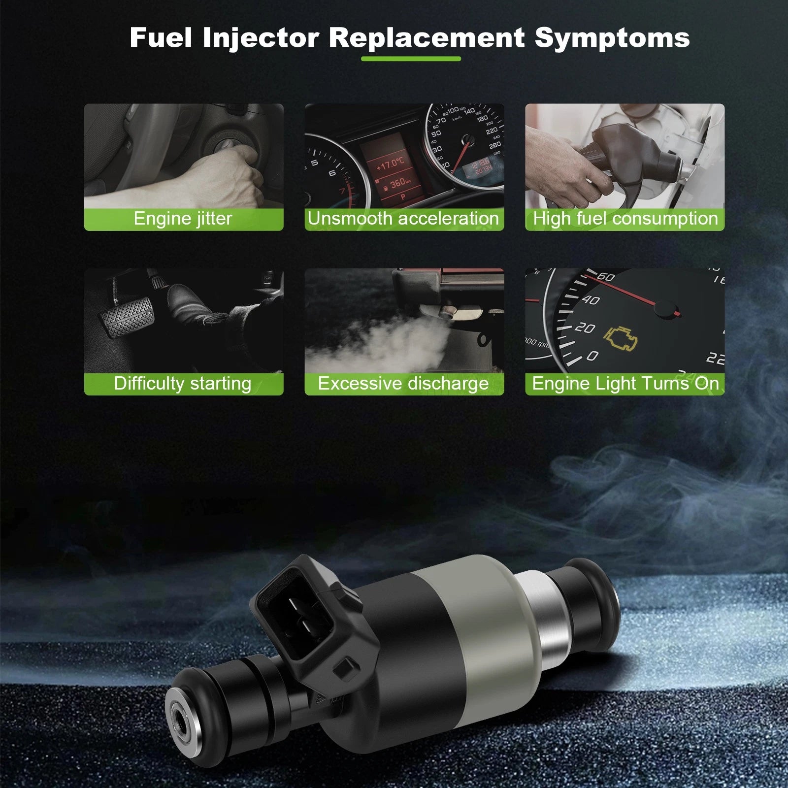 Set of 4 Fuel Injectors for Chevrolet S10 Pickup, Cavalier (1998–2000) 2.2L