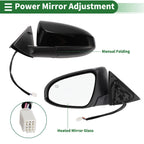 Left Side Door Mirror for Toyota Camry (2012–2014) Manual Folding Gloss Black