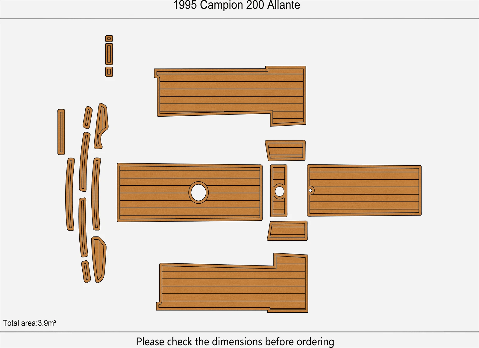 EVA Foam Pad Floor Mat for Campion 200 Allante (1995)
