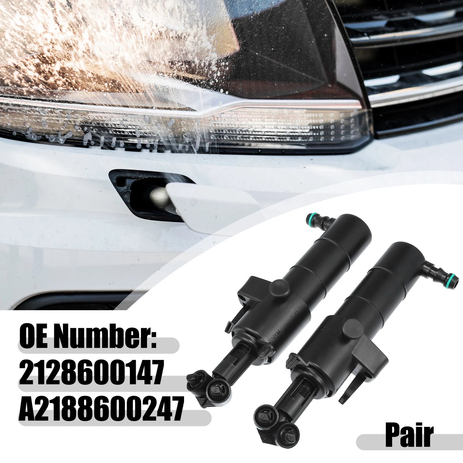 Headlight Washer Nozzle Set for Mercedes-Benz E350 E550 E63 AMG (2006–2016)