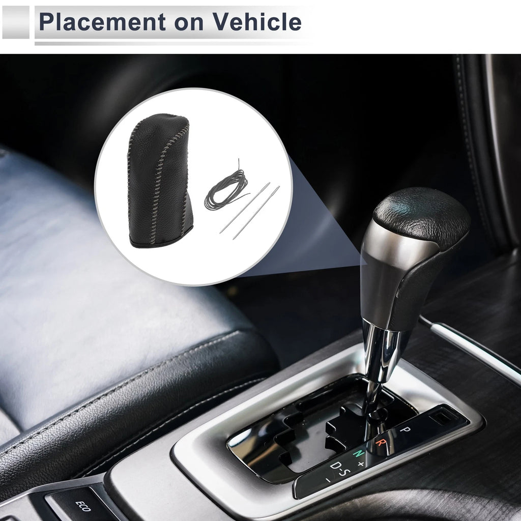 1 Pc Gear Shift Knob Cover for Nissan Tiida (2004–2012) Pebbled Black Grey