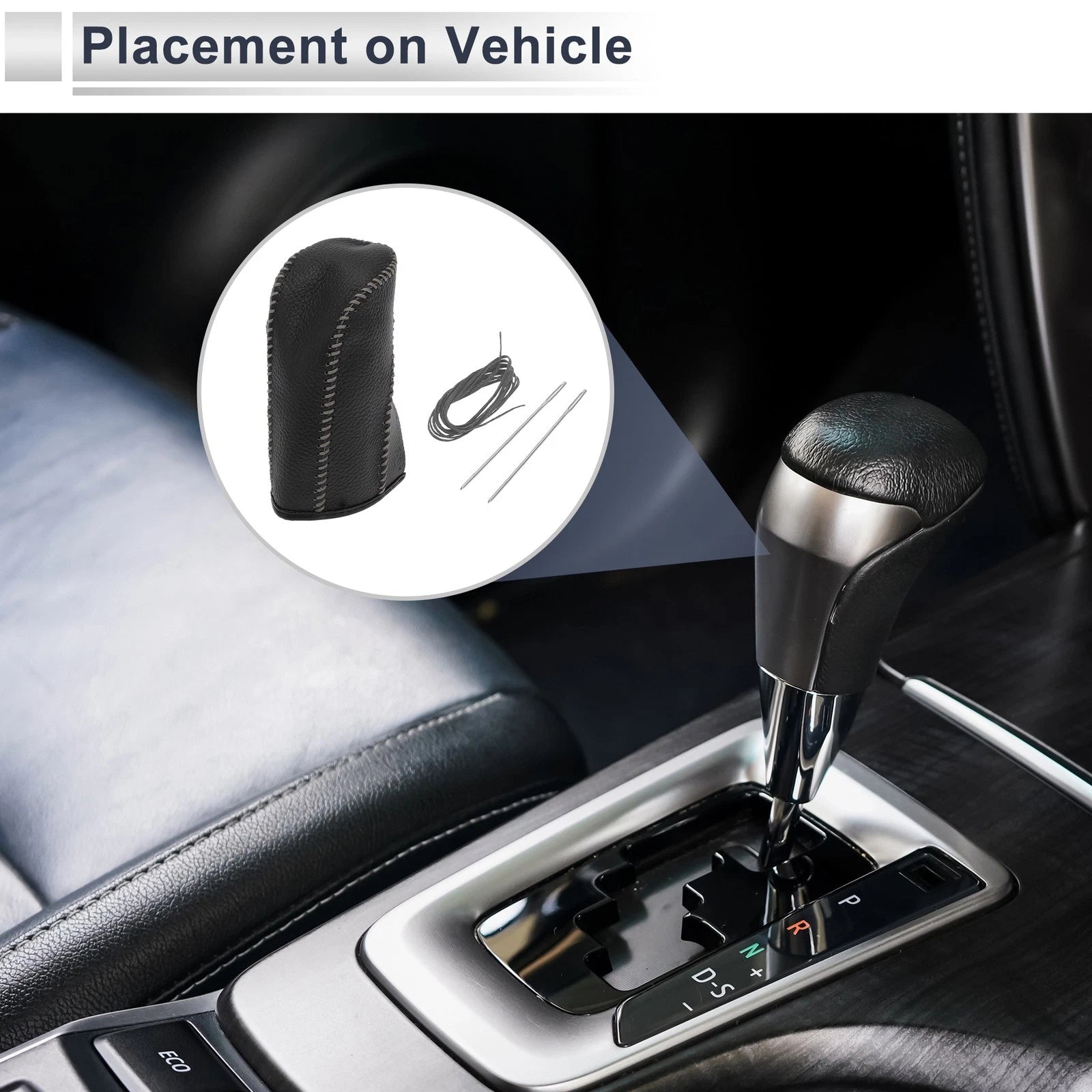1 Pc Gear Shift Knob Cover for Nissan Tiida (2004–2012) Pebbled Black Grey