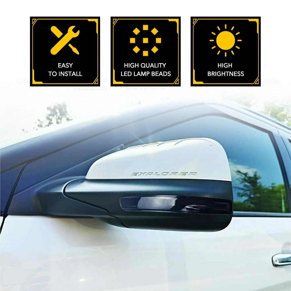Smoked Sequential LED Mirror Turn Signal Light for Ford Explorer (2011–2019)