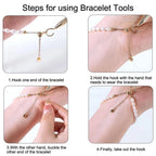 3X Bracelet Helper Tool Set for Jewelry Making (15.6CM) - Metal Clips Silver Gold Rose Gold