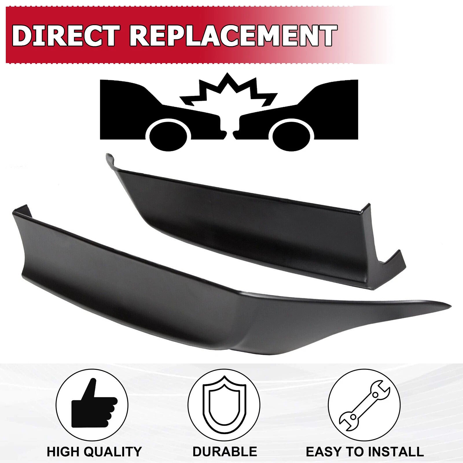 Set of 2 Black Rear Bumper Spoiler Lips for Honda Accord (2013-2015)