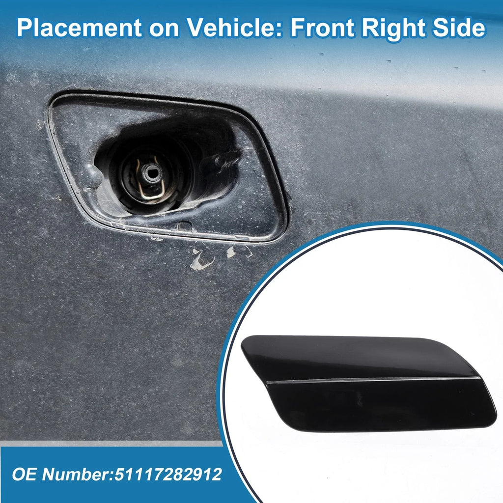 Washer Nozzle Cover Cap Front Right Side Bumper for BMW 640i Black