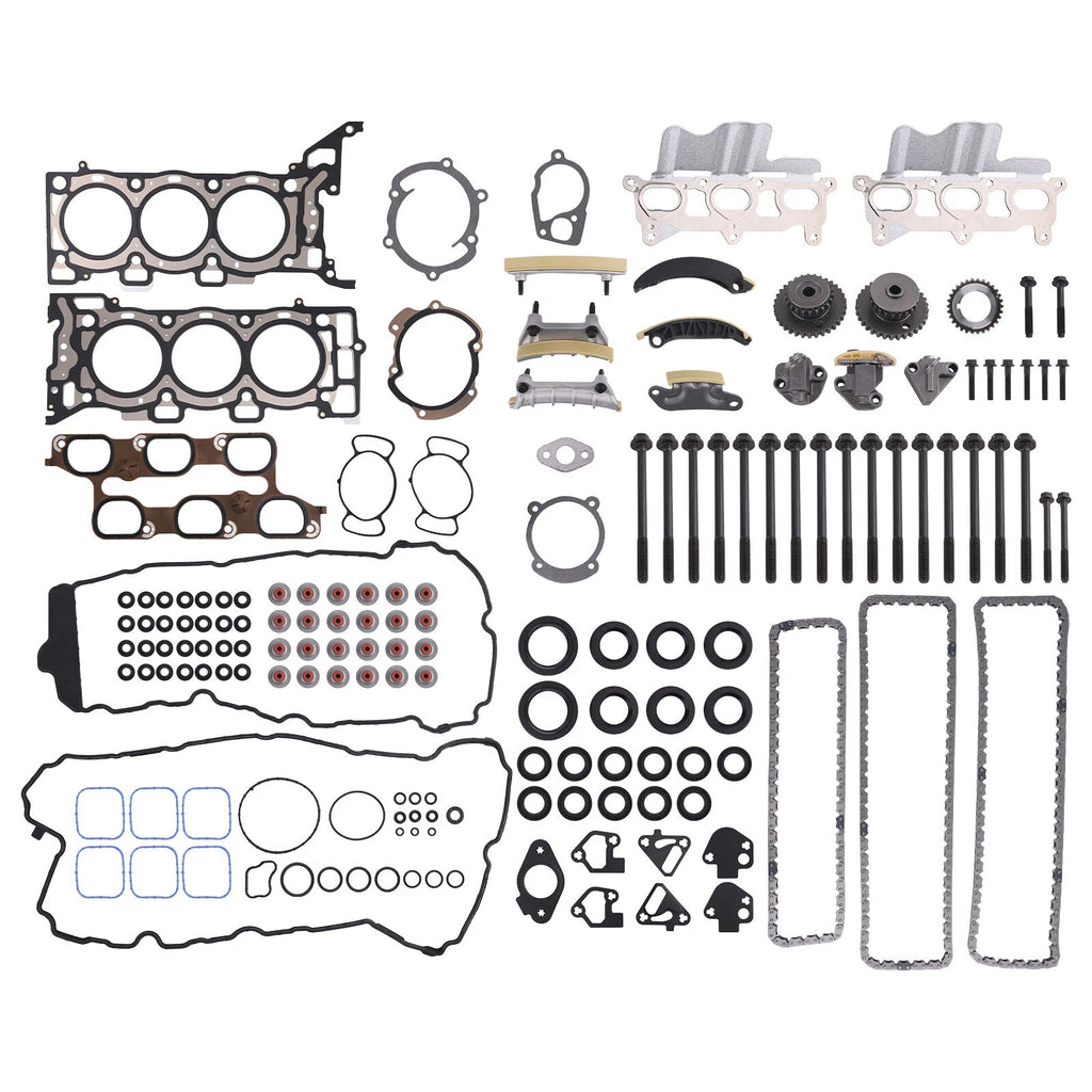 Head Gasket Timing Chain Kit for Buick Cadillac Chevy GMC 3.0L V6 DOHC 10-12