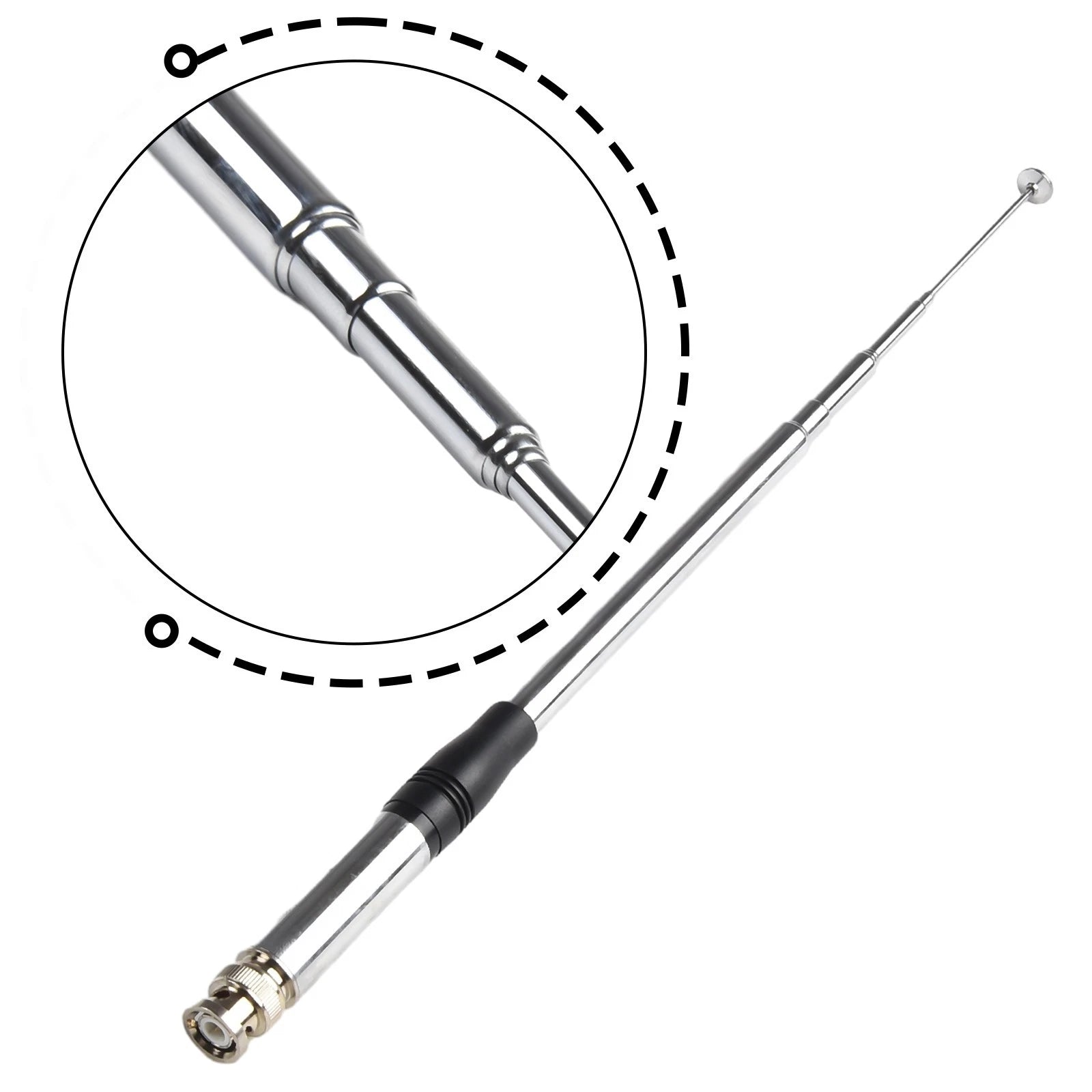Telescoping Rod Antenna for CB Handheld Radios (27MHz, 9-51 Inch Length)