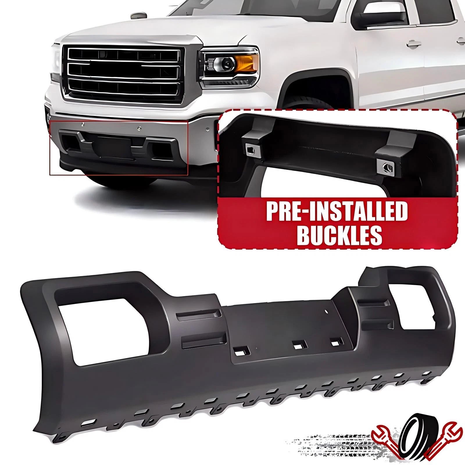 Front Lower Bumper Valance Skid Plate for GMC Sierra 1500 (2014–2015)
