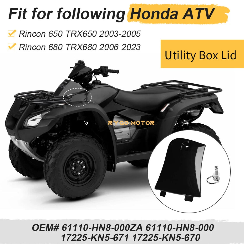 Utility Box Lid & Stud Washer for Honda TRX650 TRX680 Rincon 650 680 (2003–2023)