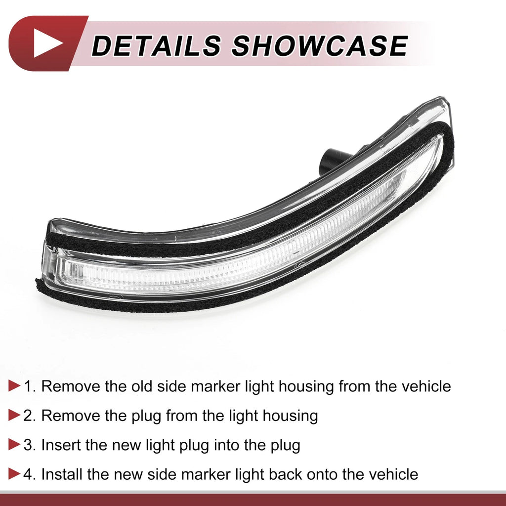 Mirror Turn Signal Light for Hyundai Tucson (2015–2018) No. 87613D3000 Left Black Clear
