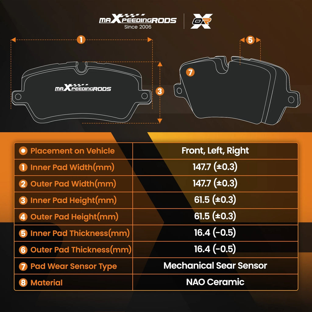 Front Ceramic Brake Pads Kit for Cadillac DeVille Eldorado Seville/Buick Regal (1990–2004)