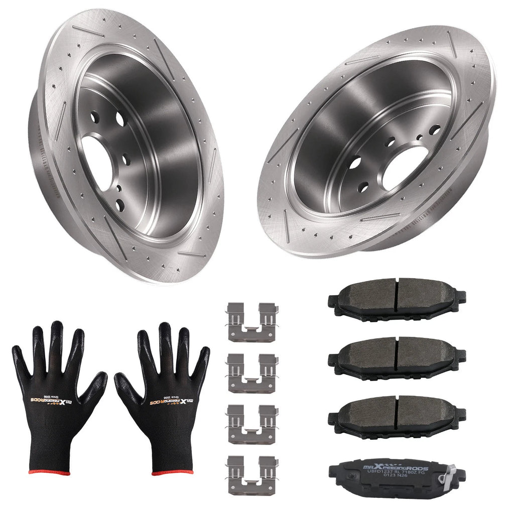 Rear Brake Rotors and Pads Kit for Subaru Legacy Outback BRZ (2010–2016)