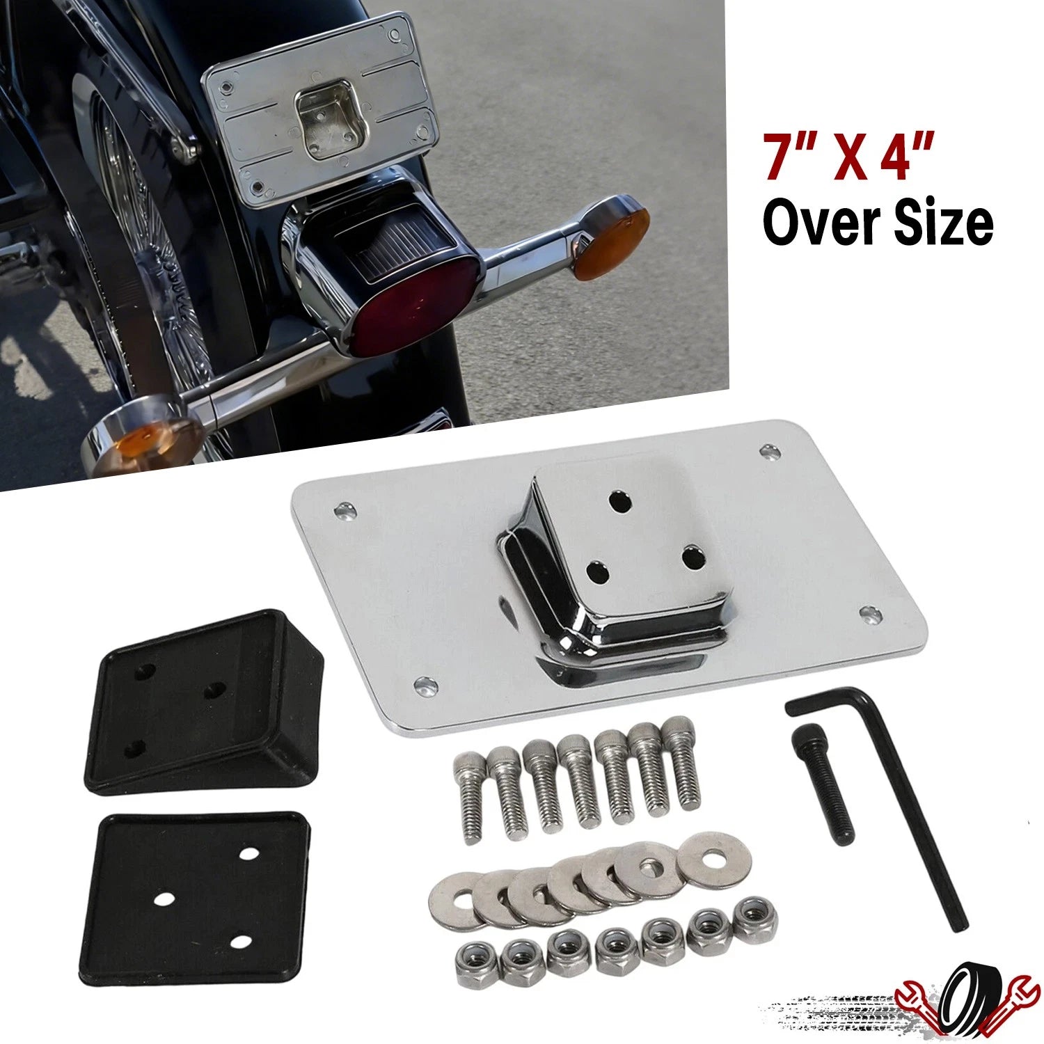 License Plate Laydown Mounting Bracket Kit for Harley Sportster (2004–2023)