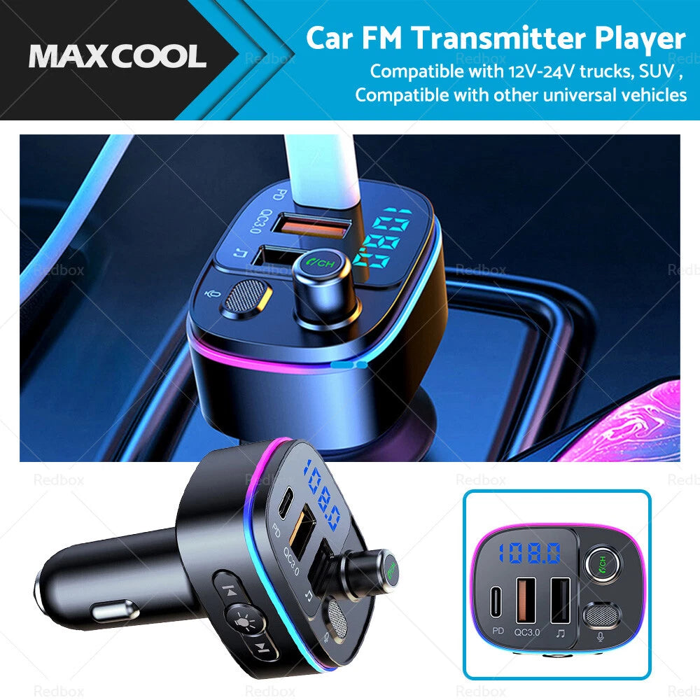 Bluetooth FM Transmitter Wireless Car Radio Adapter for