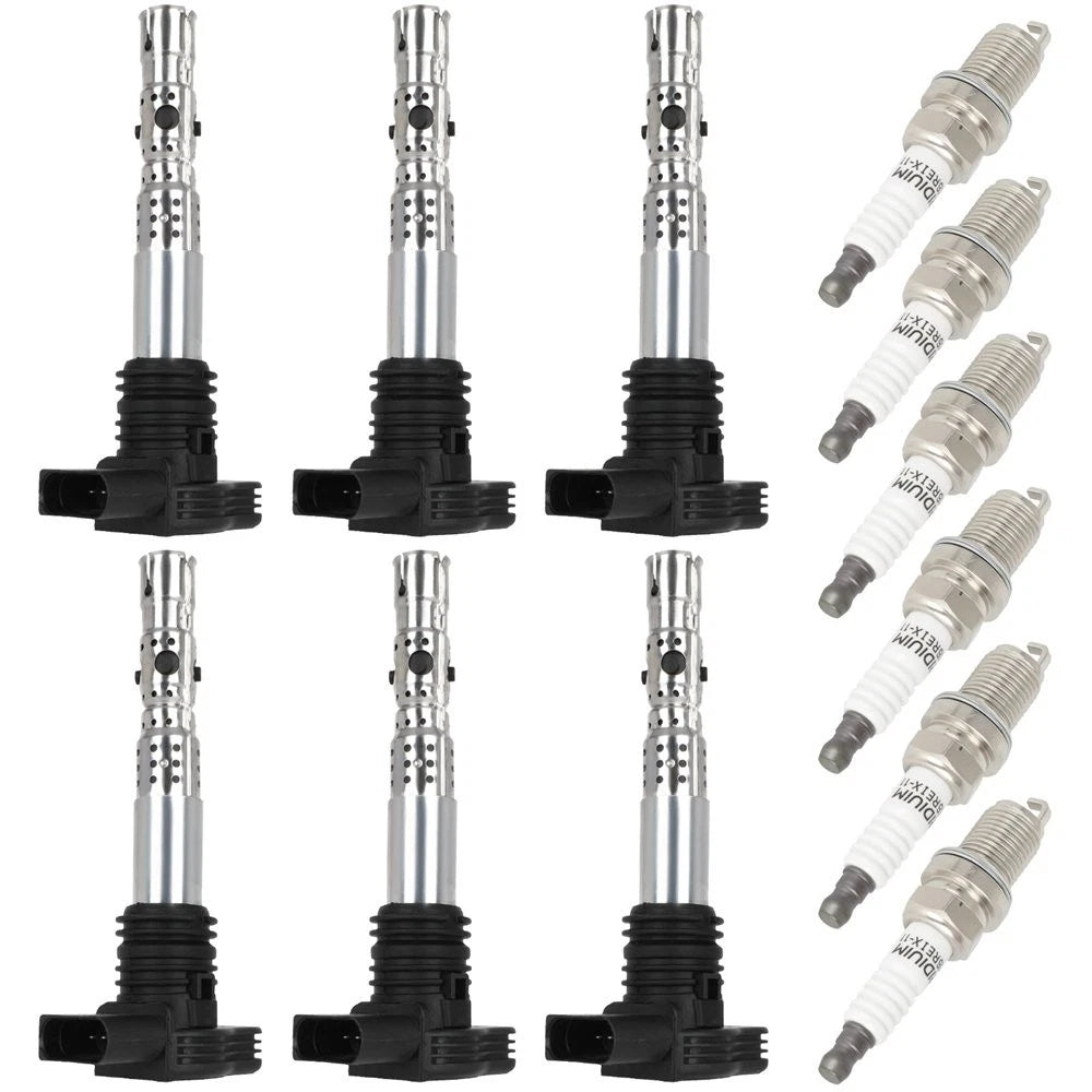 Set of 6 Ignition Coils & Spark Plugs for Audi Allroad Quattro (2003–2005)