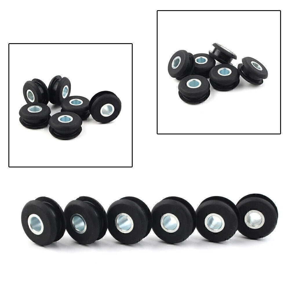 6X Black Gas Tank Mounts for Harley Softail (FXWG) - Rubber Grommets