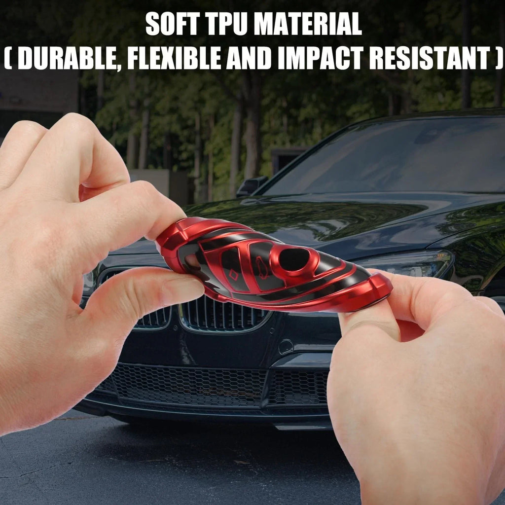 Fob Cover for BMW 1-7 Series Remote TPU Black Red