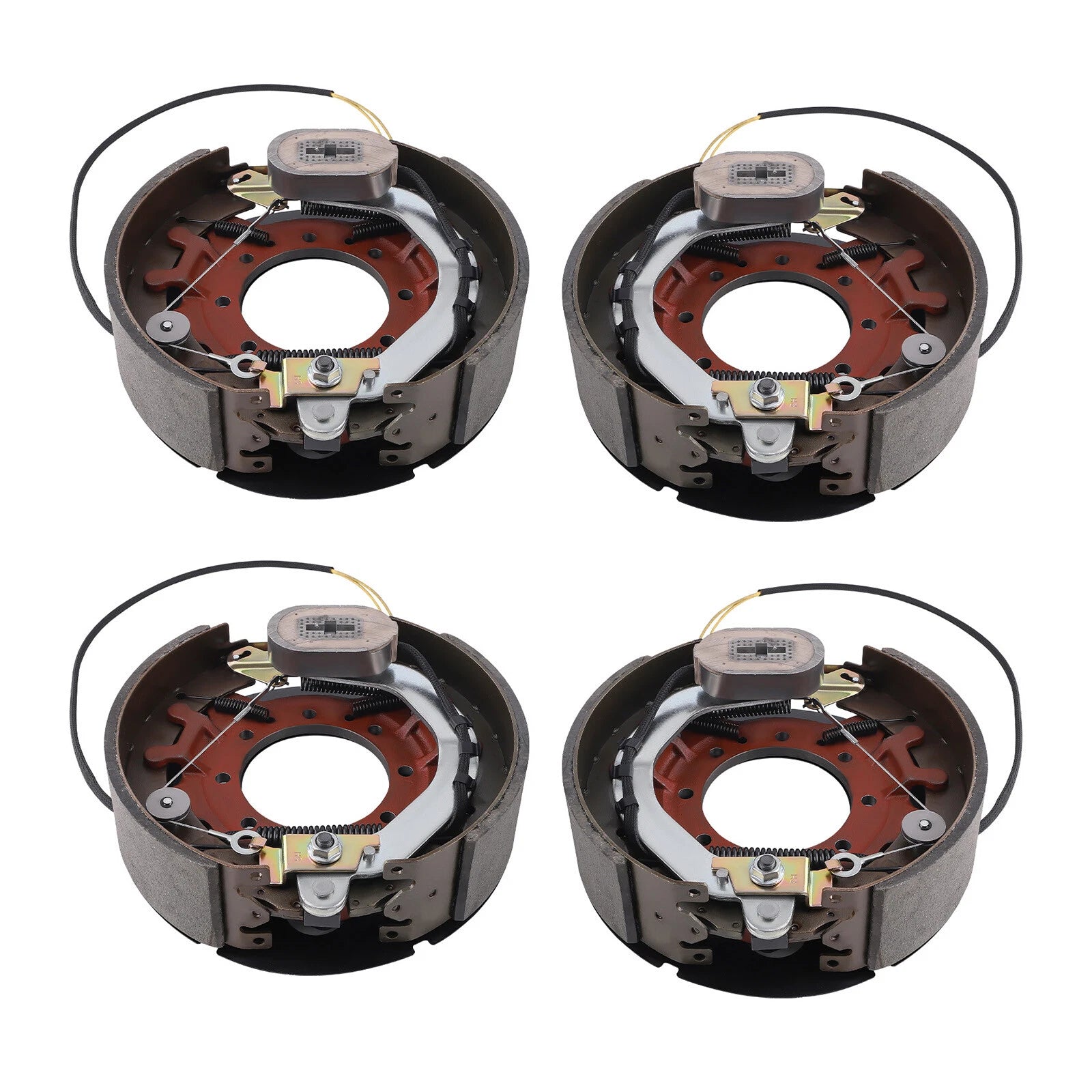 Set of 4 Electric Brake Assemblies for Trailer Axle (12-1/4" x 3-3/8")