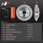 Rear Drilled Brake Rotors for Jeep Grand Cherokee (2011–2023)