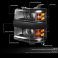 Projector Headlight Lamp for Chevy Silverado 2500HD 3500HD (2015–2019)