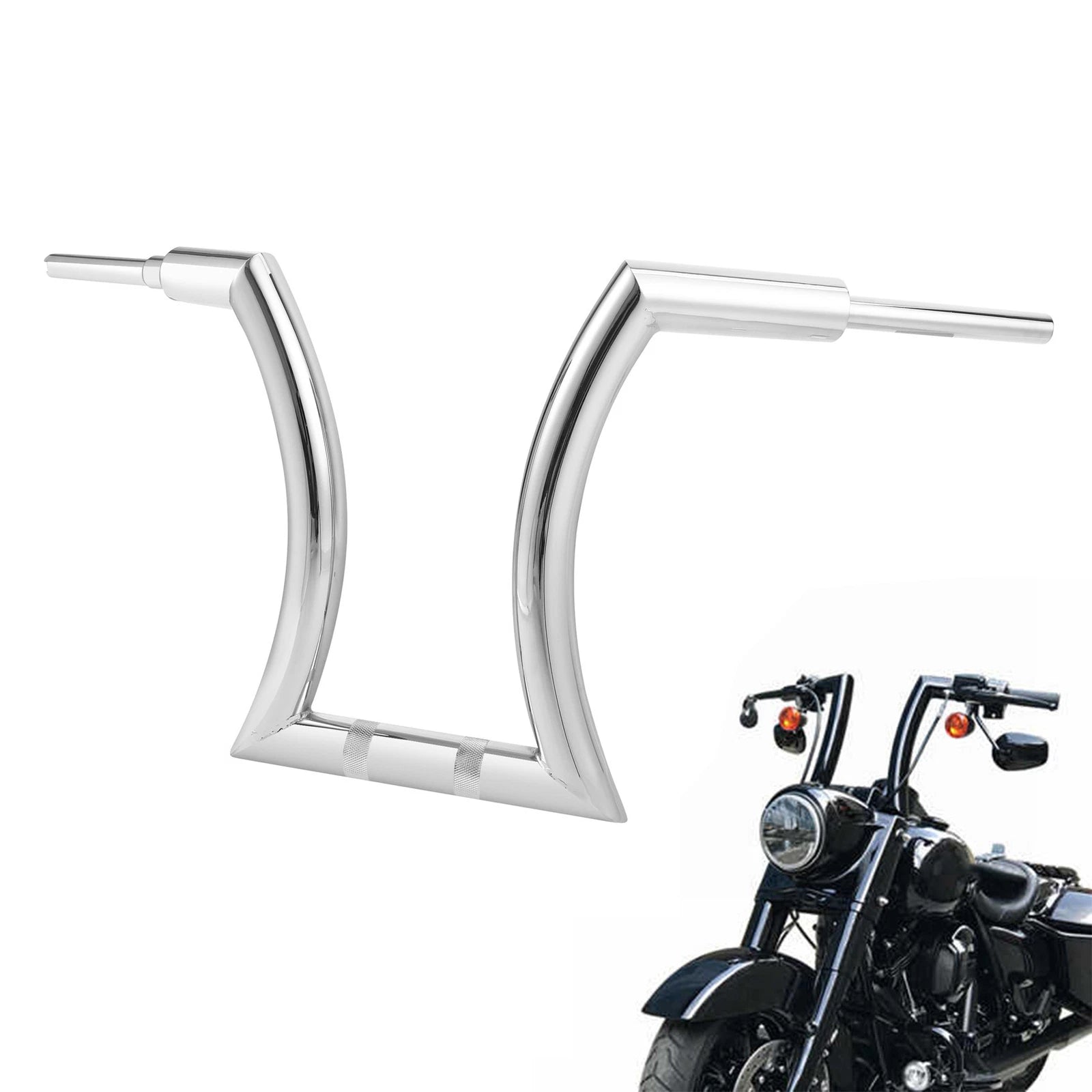 18" Rise Chrome Hanger Bar Handlebar for Harley Touring Softail