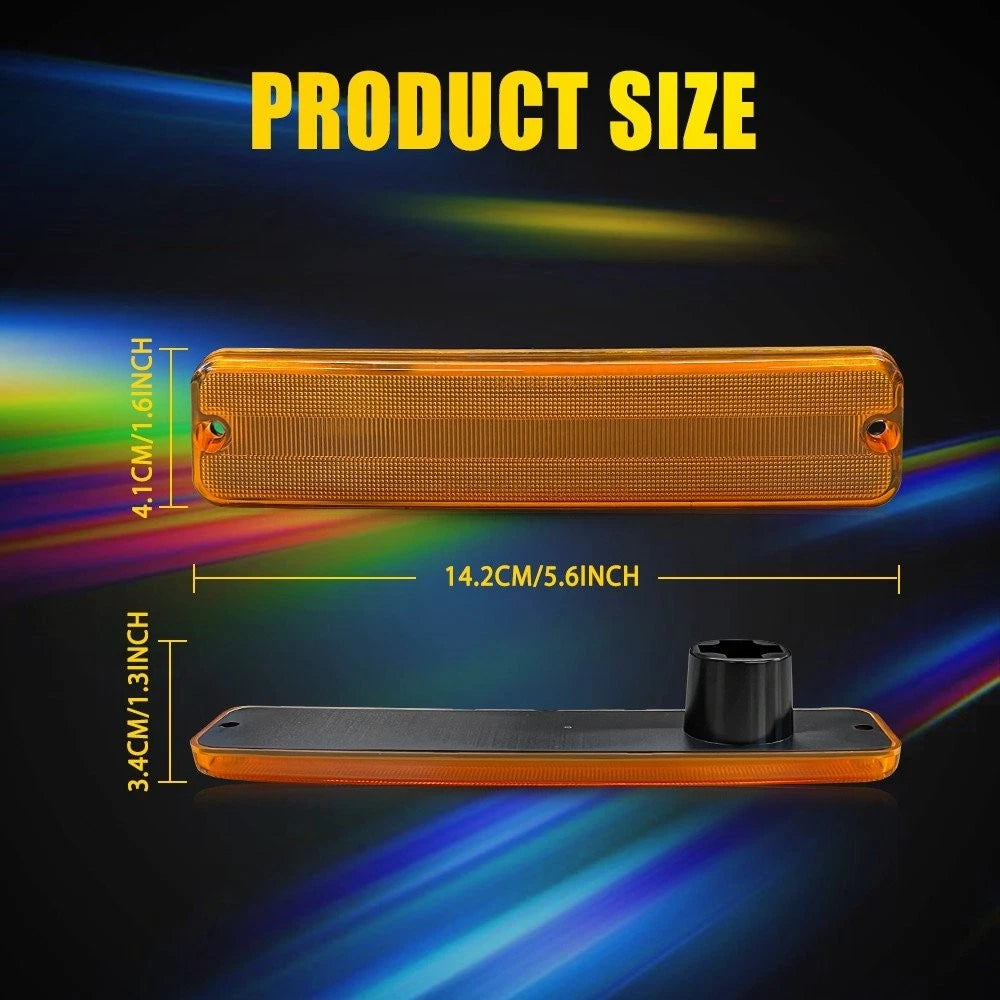 2Pcs Amber Front Fender Side Marker Light Housings for Jeep Grand Wagoneer (1984–1991)