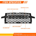 Front Bumper Grille for Chevy Silverado 1500 LTD WT Custom Trail Boss (2019–2022)