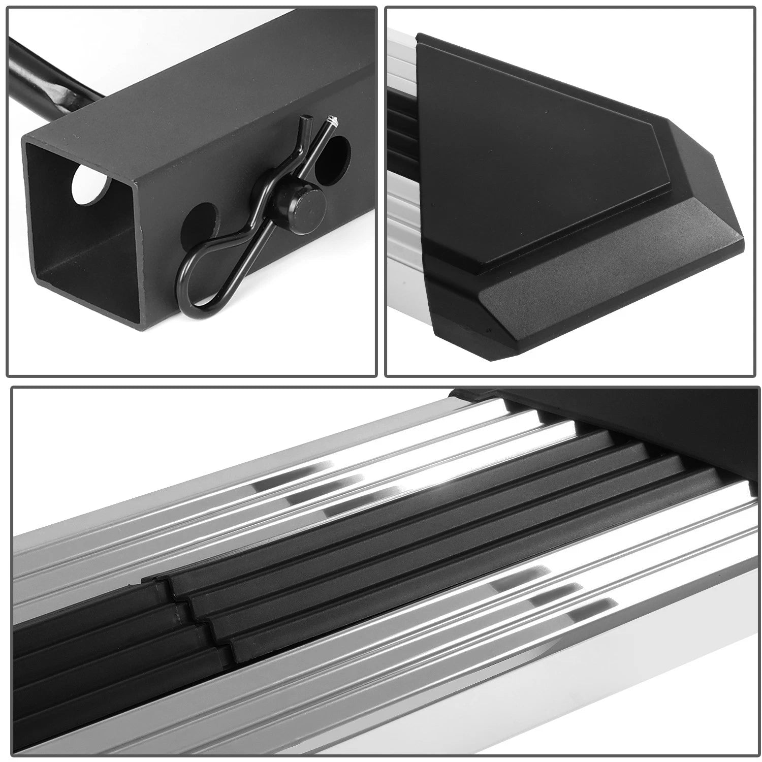 2" Receiver Rear Bumper Guard for Pickup SUV (Chrome, Tow Hitch Steps)