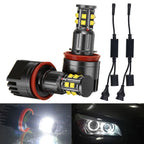 240W H8 LED Angel Eyes Halo Ring Bulbs for BMW E60 E61 E63 E90 E91 (2001–2010)