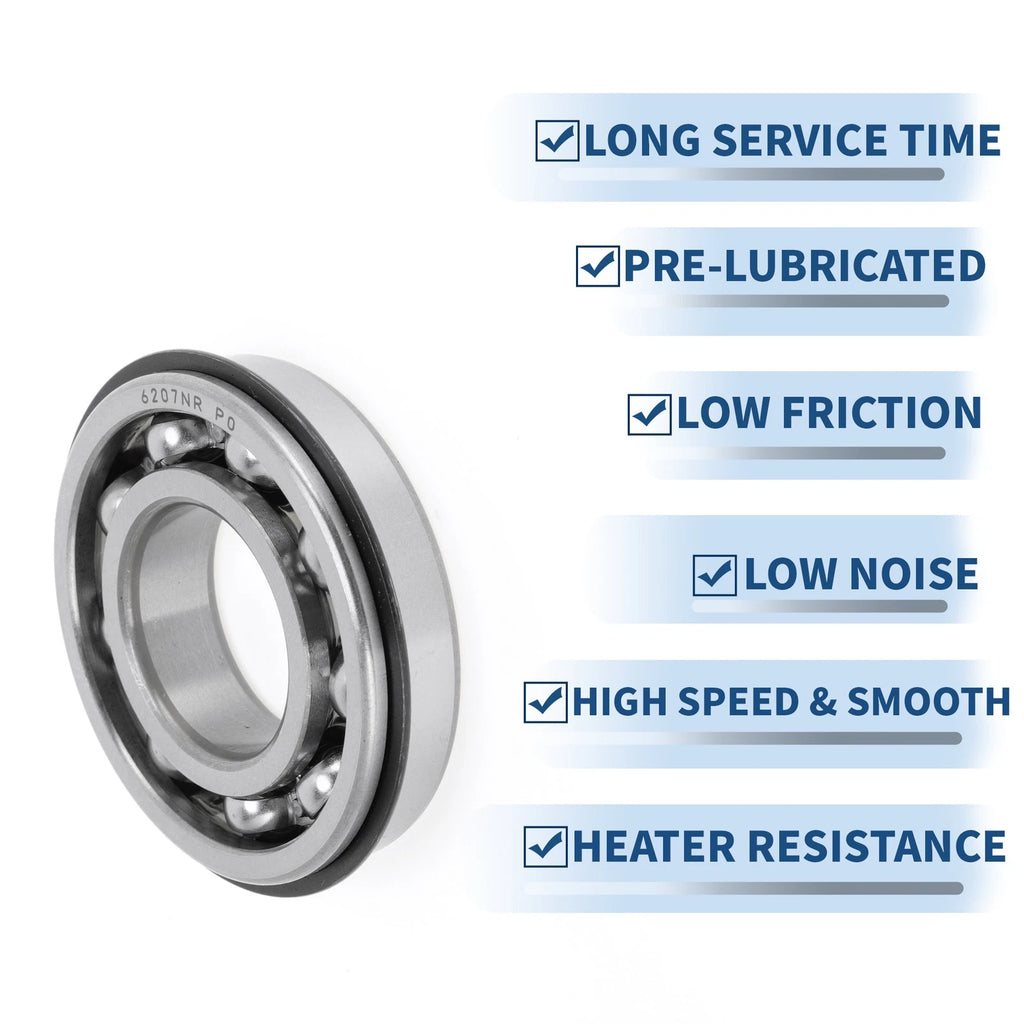 6207NR Deep Groove Ball Bearing for Scooter Skateboard (P0 35x72x17mm)