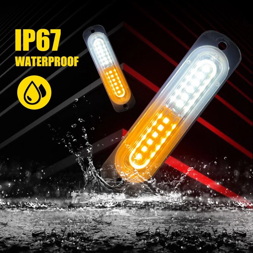 Set of 4 LED Strobe Light Bars for Car Truck Flashing Warning Beacon