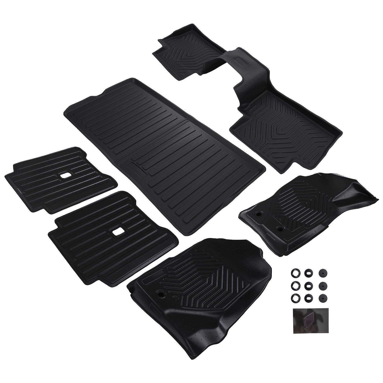 Set of 2 All Weather Black Floor Mats for Ford Bronco 2 Door (2021–2025) TPE Waterproof