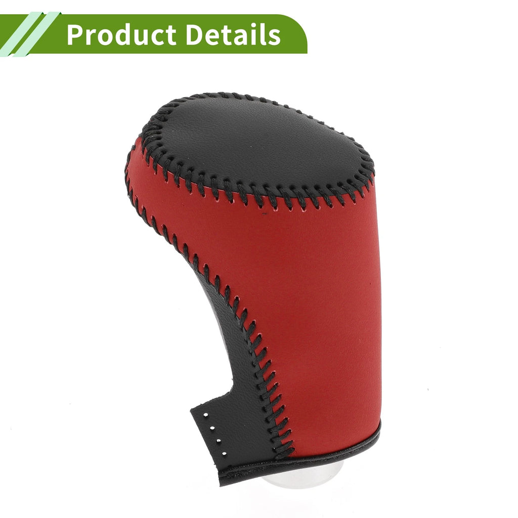 Gear Shift Knob Cover for Chevrolet Malibu (2016–2020) Black Red Faux Leather