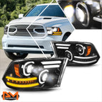 Projector Headlight for Hyundai Sonata (2011–2014) Amber Corner Chrome