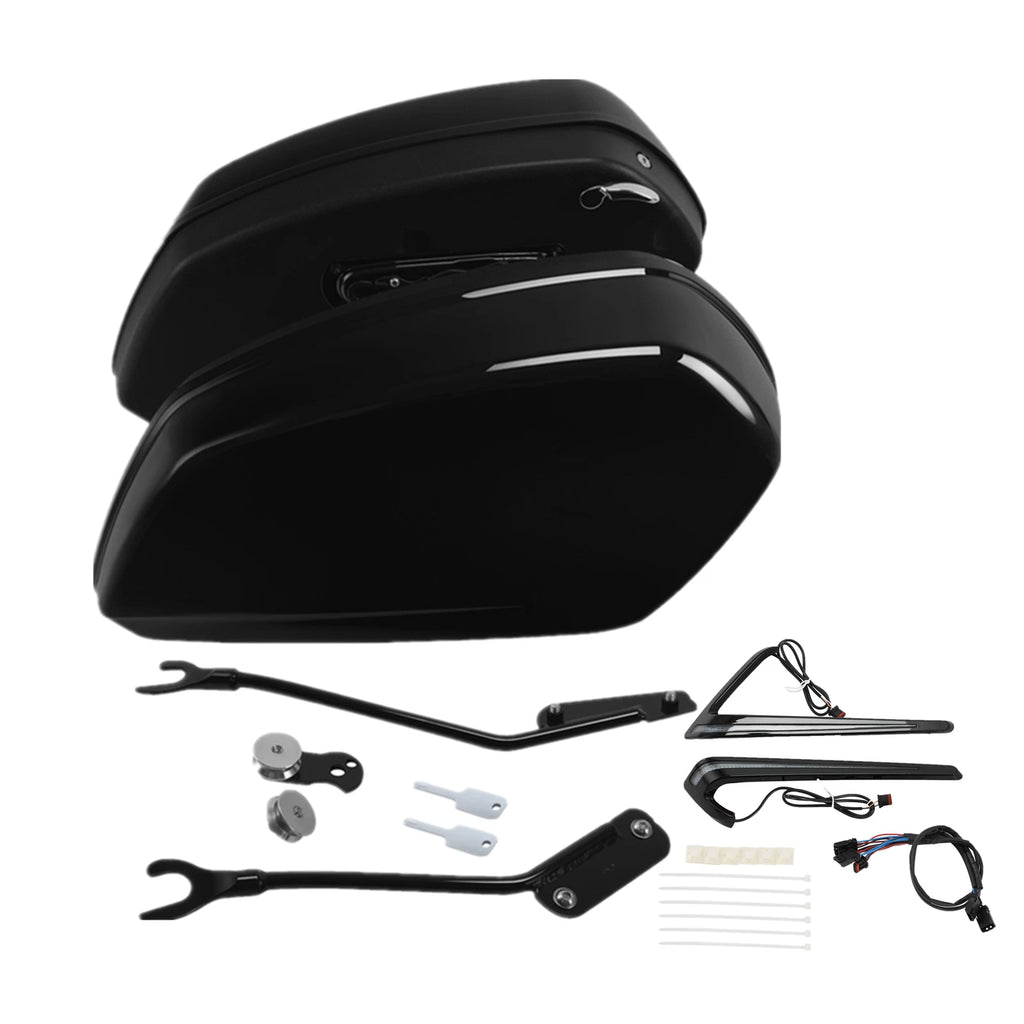 Hard Saddlebags & LED Run Turn Brake Lights for Harley Low Rider ST (2022–2024)