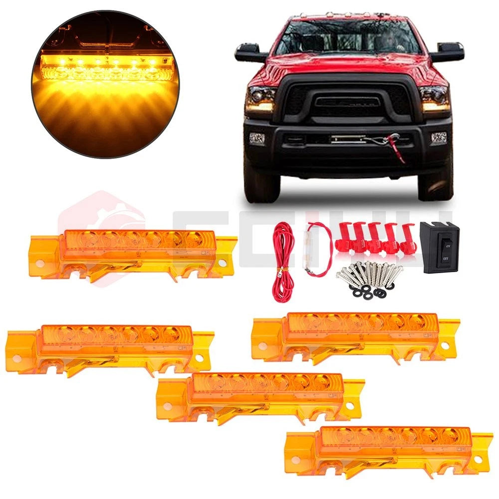 Set of 5 LED Cab Marker Top Lights for Volvo VN/VNL (2003)