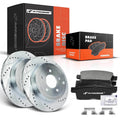 Rear Drilled Rotors & Ceramic Brake Pads for Ford Edge Lincoln MKX (2007–2010)